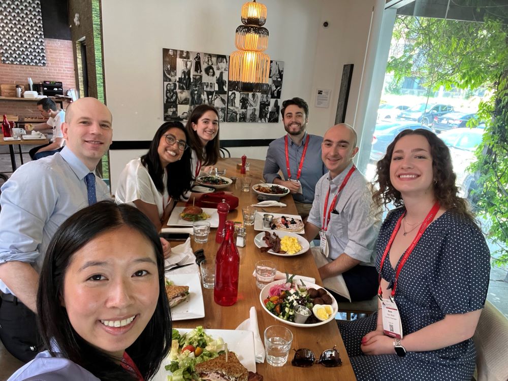 Lab members at lunch 